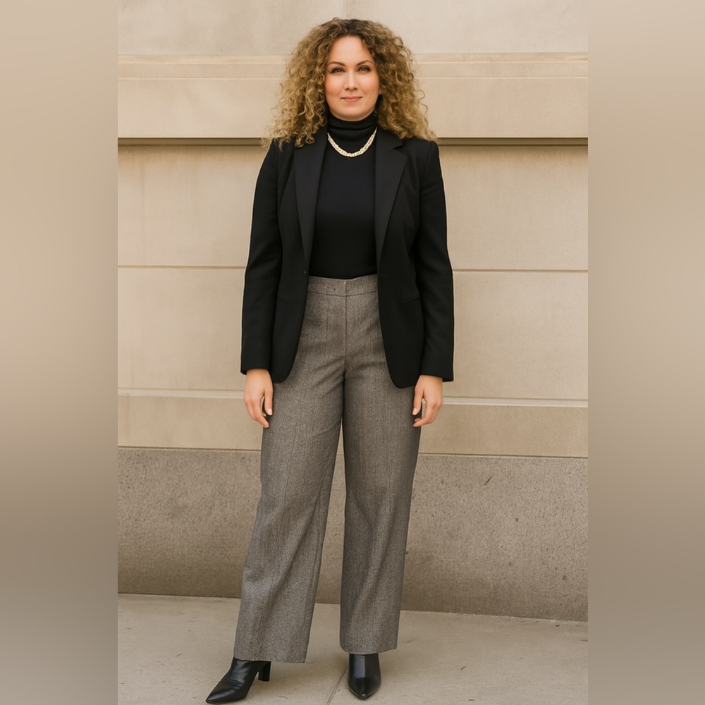Lane Bryant Gray Trousers 26W Quiet Luxury Preppy Americana Career Minimalist